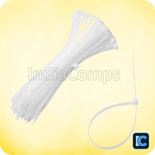 White Cable Ties – 3.6mm x 200mm – Nylon – UV & Weather Resistant White Cable Ties – 3.6mm x 200mm – Nylon – UV & Weather Resistant